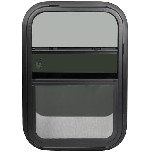 18"W x 30"H RV Windows for Cargo Trailer Camper,Tinted Vertical Sliding - size: 18"W x 30"H
