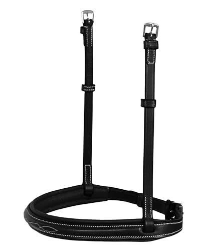 Exion English Hunter Bridle with Designer Stitched Browband & Hunter Noseband – Anatomical Mono Crownpiece, Padded Noseband, Rubber Reins – Horse, Cob, Pony, Oversize – Black, Havana, Oak Brown - color: Black, size: Over/Warm Blood Size