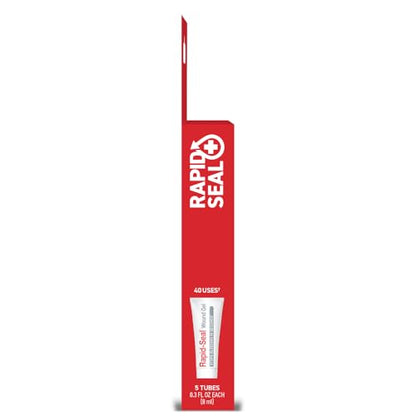 Rapid-Seal Hemostatic Wound Gel, 5 Tube, Stops Bleeding in Seconds - size: 5 Tubes (0.5 Fl Oz Each)