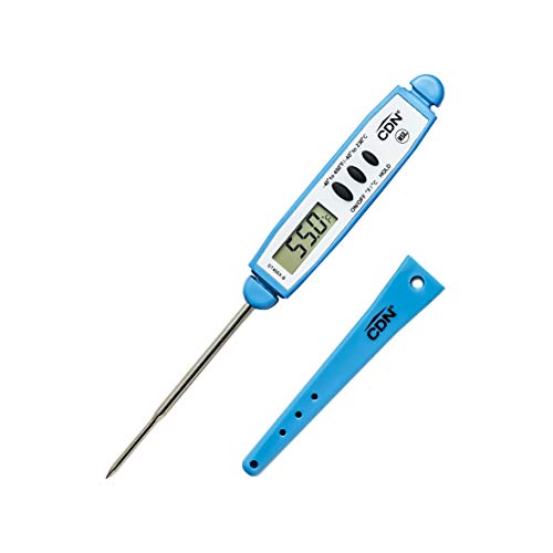 CDN ProAccurate® Instant Read Digital Pocket Thermometer for Meat, Cooking with 2.5mm Reduced Tip, Stainless Steel Stem, Fast Accurate Readings, Blue (DT450-B) - color: Blue