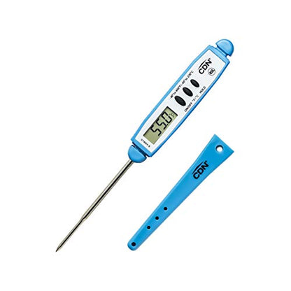 CDN ProAccurate® Instant Read Digital Pocket Thermometer for Meat, Cooking with 2.5mm Reduced Tip, Stainless Steel Stem, Fast Accurate Readings, Blue (DT450-B) - color: Blue