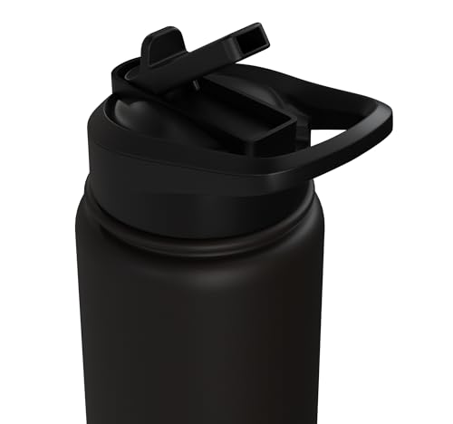 Don´t Mess With My Goat Cute Coat Pygmy Goat Farmer Stainless Steel Insulated Water Bottle - color: Black