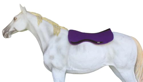 Horse SADDLE PAD Western Contoured Wool Felt Moisture Wicking Black 39RT16 - color: Purple/Brown