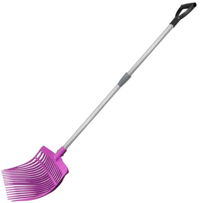 Country Pride Original Farm Fork, Durable Polycarbonate 16-Tine Barn Fork, Telescopic Aluminum Handle 2.5-3.7 ft, Lightweight UV-Stabilized, Heavy-Duty Stall and Hay Tool (Black) - color: Black