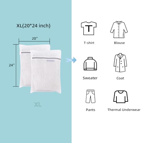 GOGOODA Mesh Laundry Bags for Delicates Durable Protective Wash Bags - size: 2XL