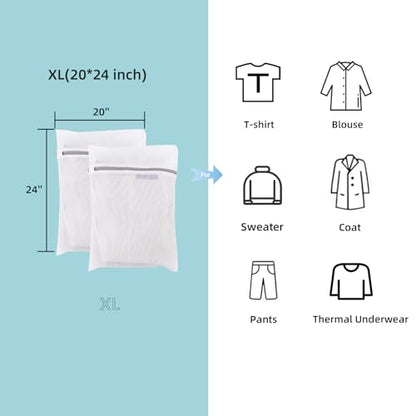 GOGOODA Mesh Laundry Bags for Delicates Durable Protective Wash Bags - size: 2XL