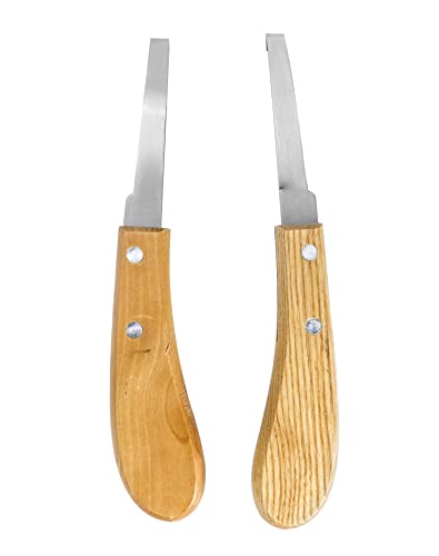 QWORK Hoof Cutter Set, Left and Right Hand Shaped, Stainless Steel