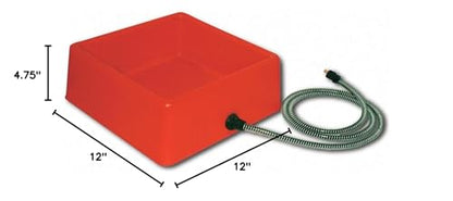 Farm Innovators D-19 Heated Animal Water Bowl, 60 Watts, 1.25 Gallon, Red - size: 5 Qt
