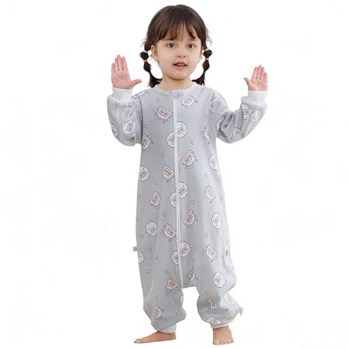 MICHLEY Baby Sleeping Sack with Legs Cotton Long Sleeve Toddler Wearable Blanket Sleeping Bag 6 Months-6 Years - color: Sheep, size: 18-30 Months