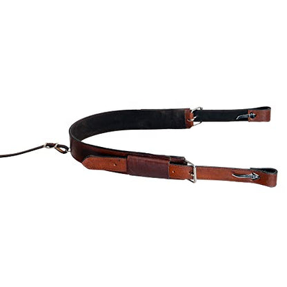 HILASON Horse Saddle Flank Cinch Girth Handtooled Leather W/Billets Antique Brown Comfytack