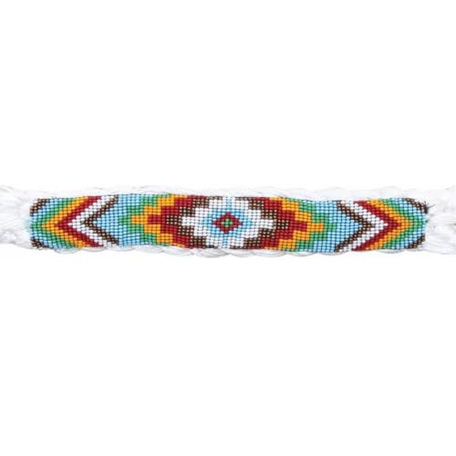 Professional's Choice Cowboy Braided Horse Halter - color: White/Red, style: Beads