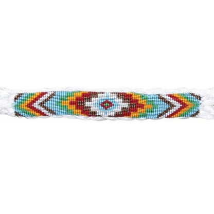 Professional's Choice Cowboy Braided Horse Halter - color: White/Red, style: Beads