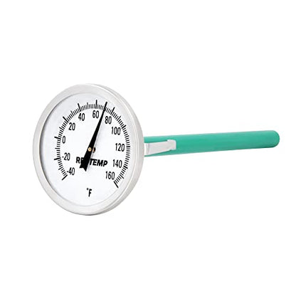 Reotemp Large Dial Easy Read Pocket Thermometer, 2" Dial, 5" Stem, Waterproof (-40 to 160 Fahrenheit) - size: -40 to 160 Fahrenheit