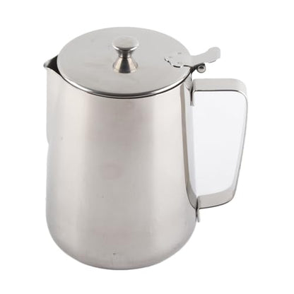 Milk Frother Cup, Stainless Steel Milk Frothing Pitcher, Milk Frothing Jug with Lid and Handle, Frothing Cup Pitcher, Coffee Frothing Mug for Office Home Kitchen (2000ml) - size: 67.6 Ounces