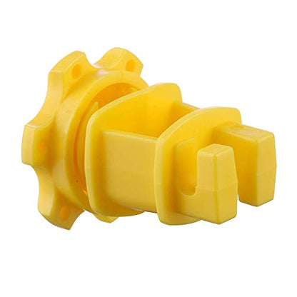 25-Pack Screw-Tight Electric Fence Round Post Insulator, Yellow - color: Yellow