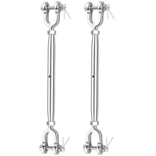 Turnbuckle, 2 Pack 3/8 (M10) 304 Stainless Steel Turnbuckle, 3,200 lb WLL - size: 3/8in （2pcs）