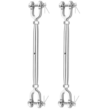 Turnbuckle, 2 Pack 3/8 (M10) 304 Stainless Steel Turnbuckle, 3,200 lb WLL - size: 3/8in （2pcs）