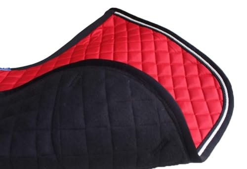 Horse Equine Contoured English Quilted Cotton All Purpose Saddle Pad 72TS37 - color: Red