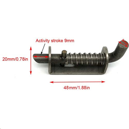 WANLIAN 2 Pcs Stainless Steel Mini Spring Loaded Latch Pin - 5 Inch 304 Metal Barrel Bolt Latch, Reinforced Industrial Welded Spring Lock for Pet Cage, Door Shed Gate, Tailgate Trailer Garage - color: Black 2pcs