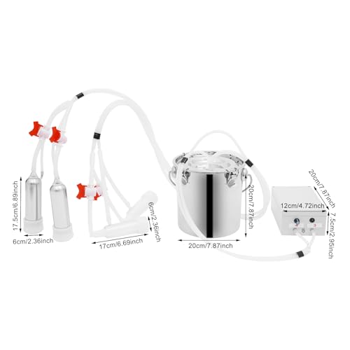 Miking Machine, 2in1 Electric Automatic Pulsation Vacuum Milker, 3/5/10/14l Portable Milker for Cows and Sheep (5 L) - size: 5 L