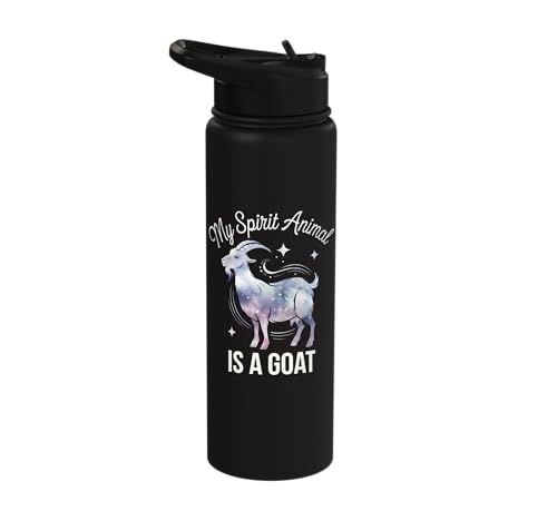 My Spirit Animal Is A Coat Cute Coat Pygmy Goat Farmer Stainless Steel Insulated Water Bottle - color: Black