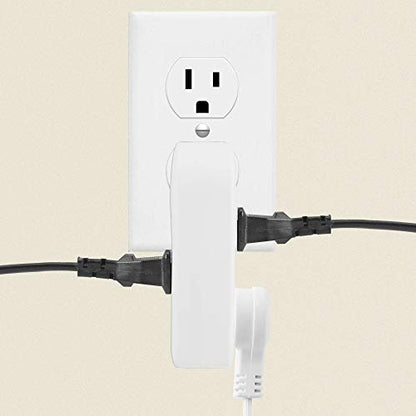 3 Way Outlet Vertical Wall Tap Splitter Adapter with 3 Prong Plug. - color: white/1PK
