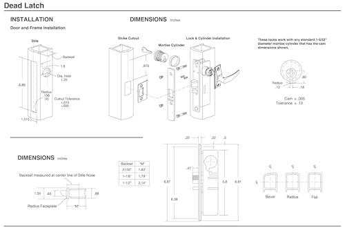 Storefront Door Mortise Deadlatch Adams Rite Lock (Right, Aluminum, 1-1/8") - size: 1-1/8" Backset, style: Right Hand