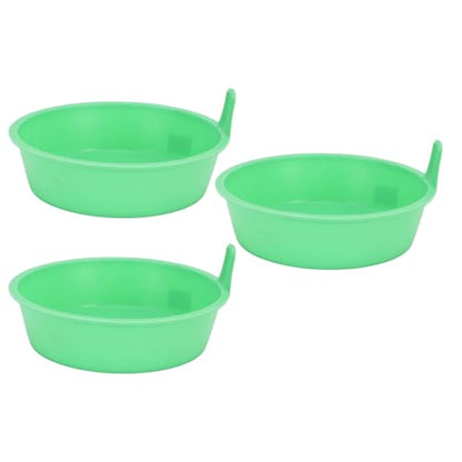 Fafeicy Feed Pan, 3 Pcs Thickened PP Plastic Livestock Feeder Bucket, 4L Capacity for Chicken Duck Goose, Outdoor Feeding and Watering Bowl for Poultry Coop