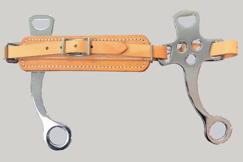HILASON Leather Hackamore Bit Adjustable Fleece-Lined Noseband