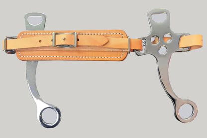 HILASON Leather Hackamore Bit Adjustable Fleece-Lined Noseband