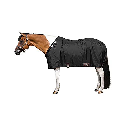 Dura-Nylon Horse Stable Sheet | Ultimate Comfort & Protection Horse Sheet | Keeps Coats Smooth & Shiny - color: Black, size: Horse Size 72, style: V-Free | Closed Front | Legstrap