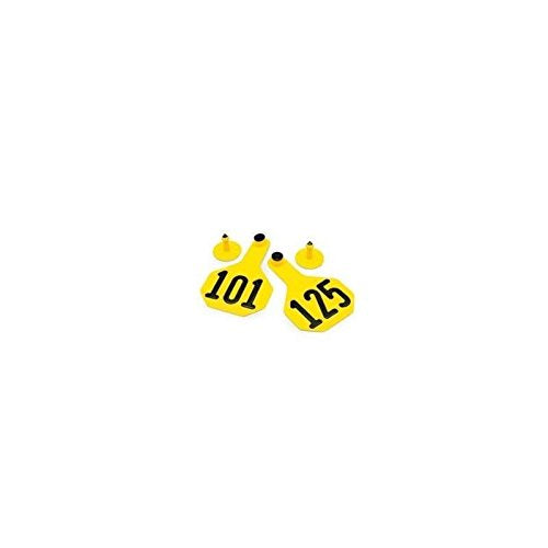 YTEX 3 Star Medium Cattle ID Ear Tags Yellow Numbered 126-150
