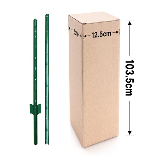 ARIFARO Fence Posts 6 Feet, 10-Pack, Heavy Duty U Post, Metal Fence Post - color: Green 10 PCS, size: 6 FT Splicable