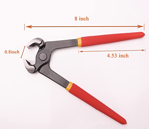 LONG RIVER Hoof Nipper 8" - Horse Farrier Tool for Goats Sheep Pigs,Farrier Nippers with Plastic Grip. (8")