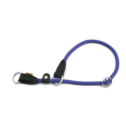 Braided Round Martingale Dog Collar, Training Collar with Slidable Stop Ring and Adjustable Stopper - Ideal for Medium Dogs (M(1/3") - 18" Long, Purple) - color: purple, size: M(1/3") - 18" Long with stopper