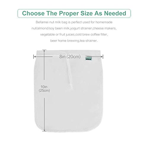Nut Milk Bag Reusable 2 Pack Food Strainer Nut Bag(8×10 in) - size: 2 pack - 8"x10"