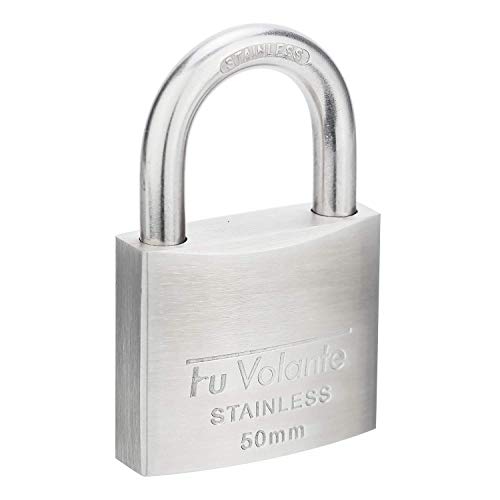 Stainless Steel Pin Tumbler Padlock, 304 Marine Series, Weatherproof Padlock for Outdoor use, 2 inch Wide Body, Keyed Different - Stainless Steel Body & Shackle - color: FUPS150