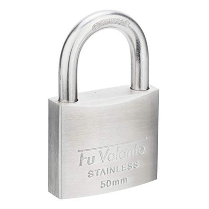 Stainless Steel Pin Tumbler Padlock, 304 Marine Series, Weatherproof Padlock for Outdoor use, 2 inch Wide Body, Keyed Different - Stainless Steel Body & Shackle - color: FUPS150