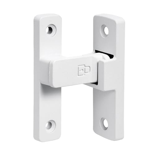 Matte White 90 Degree Barn Door Lock ，Right Angle Door Lock Latch - color: Matte White_90 Degree
