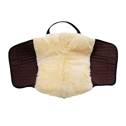 Werner Christ Horse Bareback Pad IBERICA Plus treeless Saddle in Spanish Style, Made of Real Sheepskin - color: Beige (Brown/Nature), size: Pony
