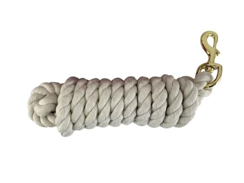 Showman 10' Braided Cotton Lead w/Brass Snap - color: White