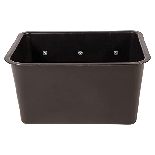 Dura-Tech Large Bucket with Hanging Arms 8 Gallons | Color Black | Universal Feed Tub | Prevents Spilled Grain | 8-Gallon Capacity