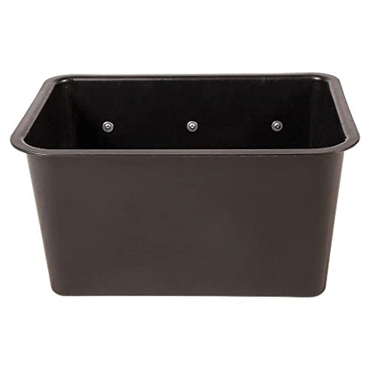Dura-Tech Large Bucket with Hanging Arms 8 Gallons | Color Black | Universal Feed Tub | Prevents Spilled Grain | 8-Gallon Capacity