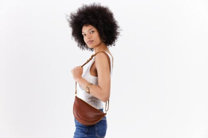 Portland Leather Goods Koala Sling Bag - Adjustable Full-Grain Leather - color: Nutmeg, size: Small