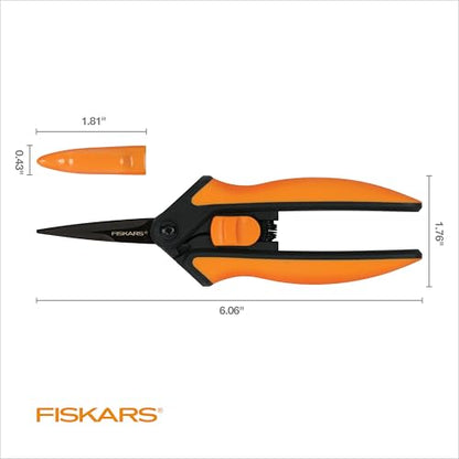 Fiskars 6" Non-Stick Pruning Snips, Resin-Resistant Garden Scissors, 2-Pack | Garden Shears for Weeds, Flower Buds & Small Plants, Steel Blades Stay Sharp, Easy Action Spring, SoftGrip Handles - style: Non-Stick Snips (2-Pack)