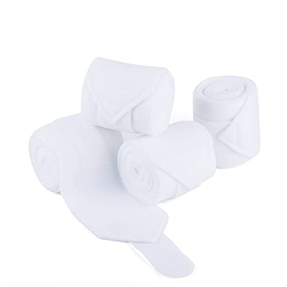 Horse Polo Wraps 2.5m Equestrian Leg Bandage Wrap Set of 4 Packs - color: White - 2.5m