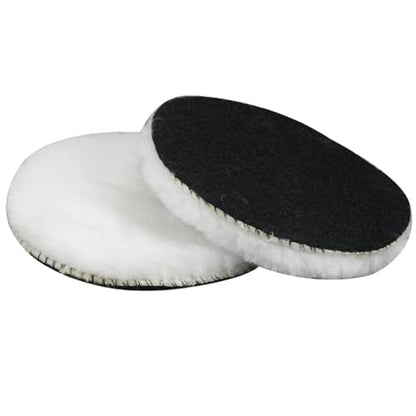 Swagwert 5 inches Wool Buffing Pads polishing Soft Sheepskin for Car, Furniture, Glass & More with Hook and Loop(Packs of 2) - size: 2 pcs