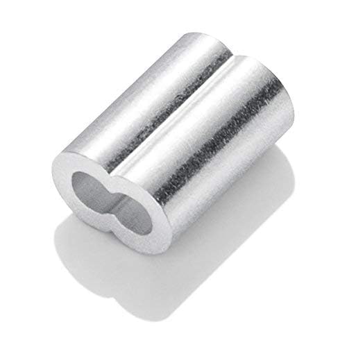 1/16 Aluminum Ferrules, Crimping Loop Sleeves 200PCS, Wire Rope Crimps | Aluminum Wire Crimp Sleeves For Cable And Picture Hanging Wire. Ferrule Design For Wire Rope Crimping And Cable Connections. - size: 1/16" (200PCS)