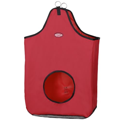 Showman Heavy Denier Nylon Hay Bag w/Mesh Bottom - color: Red