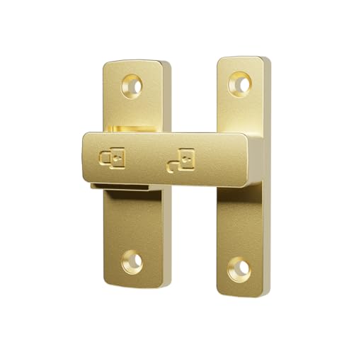 ETEKJOY Heavy-Duty Flip Latch Lock 90/180 Degree Sliding/Swinging Door Lock Latch Bolt for Gate Barn Garage Garden Fence Shed Window Cabinet (Gold, 180 Degree) - color: Gold, size: 180 Degree